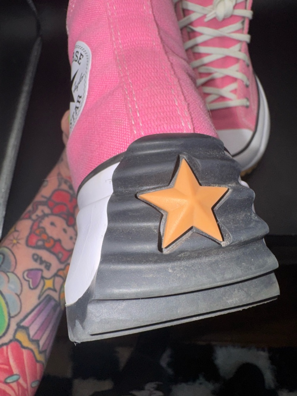 Pink Converse Run Star Hike Platform High Top Sneakers fits size 7 -Women’s 6 - Picture 16 of 16